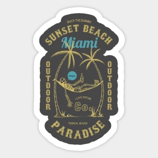 sunset beach Sticker